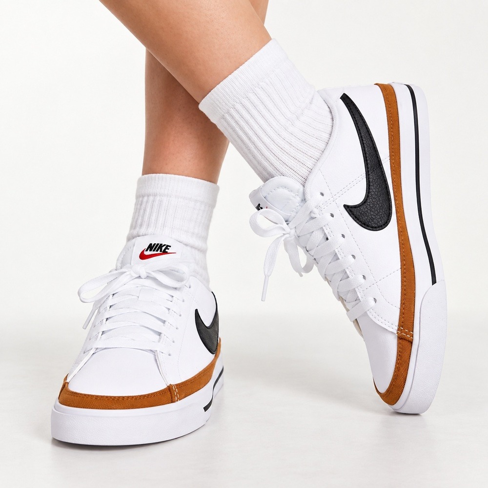 Nike Court Legacy Next Nature White Black Desert Ochre DH3161-100 Womens 9